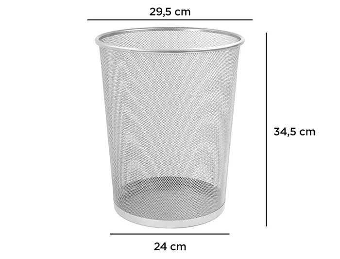 Q-connect Papelera Metálica Rejilla Gris 295x345mm 19 Litros