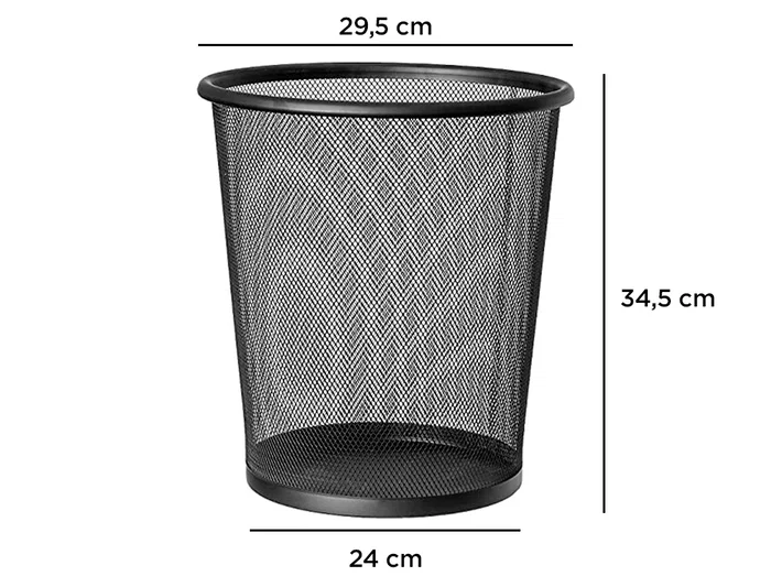 Q-connect Papelera Metálica Rejilla Negra 295x345mm 19 Litros