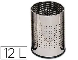 Q-connect Papelera Metálica Cromada Perforada 250x325 mm