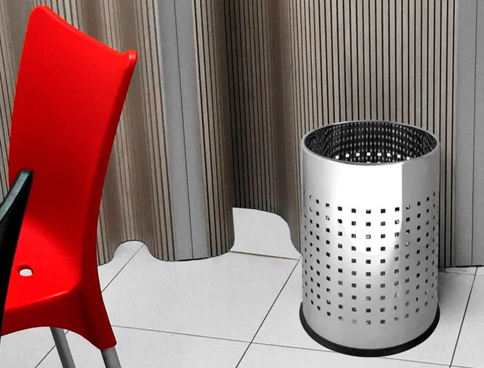 Q-connect Papelera Metálica Cromada Perforada 250x325 mm