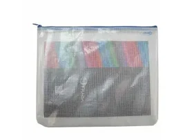 Office box Bolsa multiusos de malla DIN A4 con cremallera azul 280x345 mm