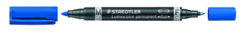 Staedtler Lumocolor Duo Rotulador permanente azul con puntas de 0,6 mm y 0,9 mm Staedtler Lumocolor Duo Rotulador permanente azul con puntas de 0,6 mm y 0,9 mm