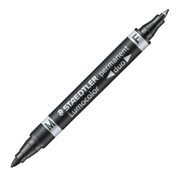 Staedtler Lumocolor Duo Rotulador permanente negro 0,6 mm y 0,9 mm Staedtler Lumocolor Duo Rotulador permanente negro 0,6 mm y 0,9 mm