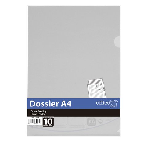 Dosier Uñero Extra Office Box A4 Cristal Paquete De 10 Dosier Uñero Extra Office Box A4 Cristal Paquete De 10