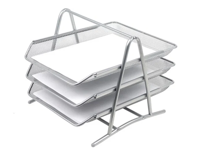 Q-connect KF00822 Bandeja sobremesa metálica rejilla plata 3 bandejas movibles 350x278x275 mm