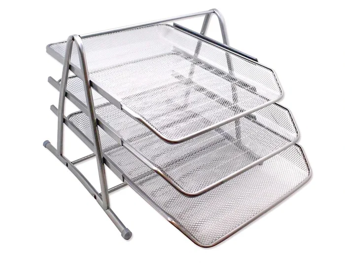 Q-connect KF00822 Bandeja sobremesa metálica rejilla plata 3 bandejas movibles 350x278x275 mm