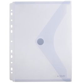 OFFICE BOX Carpeta Sobre Classic A4+ Multitaladro Plástico Touch Cristal con Velcro