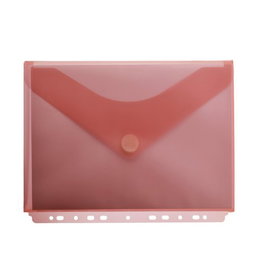 Dosier Sobre Office Box Fuelle Pp Velcro A4+ Multitaladro Rojo Transparente (Set de 10)