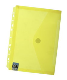 Dosier Sobre Office Box Fuelle Pp Velcro A4+ Multitaladro Amarillo Transparente (Set de 10)