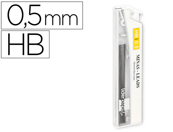 Liderpapel Minas de grafito 0,5 mm HB, 12 unidades Liderpapel Minas de grafito 0,5 mm HB, 12 unidades