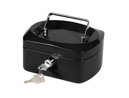 Q-connect Caja caudales 6/ 152x115x80 mm Negra con Portamonedas y Clasificador de Monedas