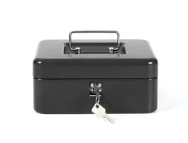 Q-connect Caja Fuertes 8/" 200x160x90 mm Negra con Portamonedas