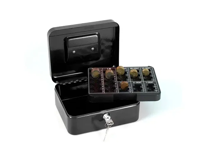 Q-connect Caja Fuertes 8/" 200x160x90 mm Negra con Portamonedas