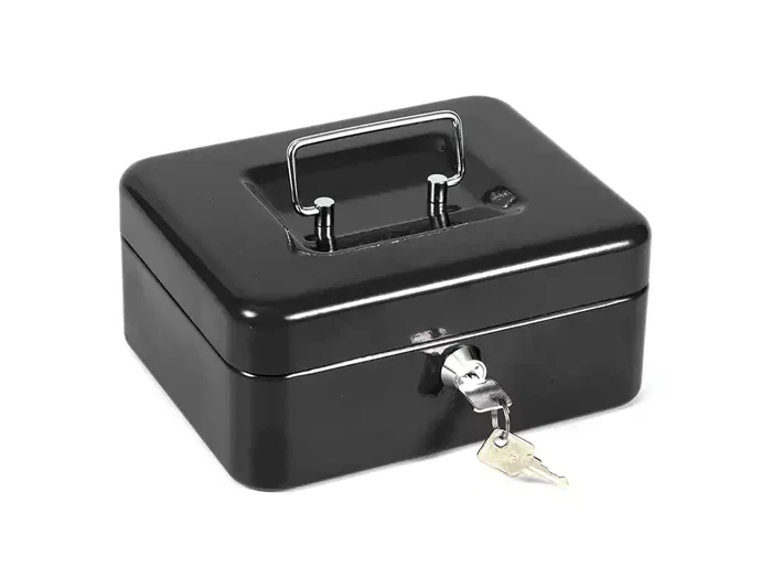 Q-connect Caja Fuertes 8/" 200x160x90 mm Negra con Portamonedas