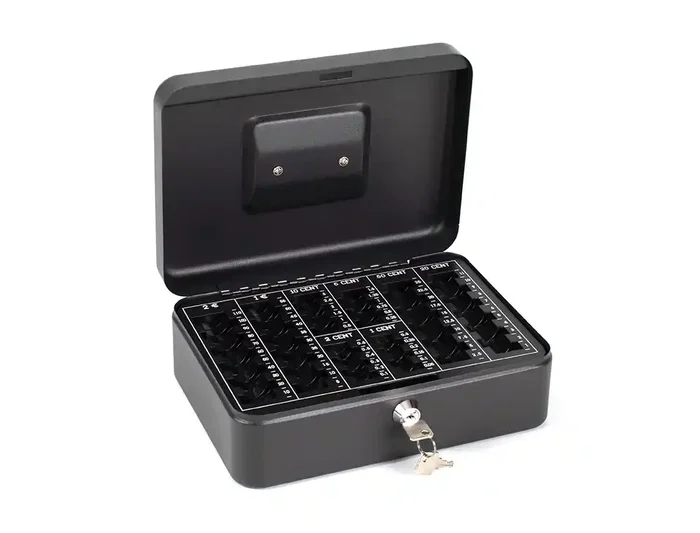 Q-connect Caja caudales 250x180x90 mm Negra con Portamonedas