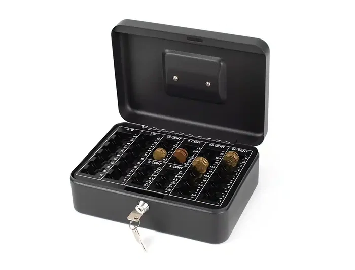 Q-connect Caja caudales 250x180x90 mm Negra con Portamonedas