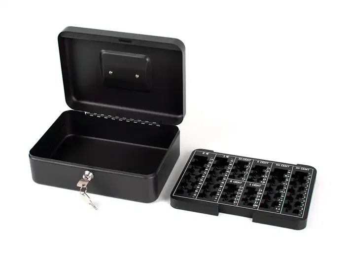 Q-connect Caja caudales 250x180x90 mm Negra con Portamonedas