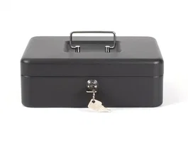 Q-connect Caja caudales 250x180x90 mm Negra con Portamonedas