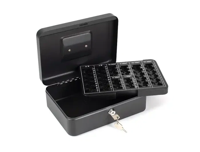 Q-connect Caja caudales 250x180x90 mm Negra con Portamonedas