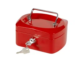 Q-connect Caja Caudales 6" 152x115x80 mm Roja con Portamonedas