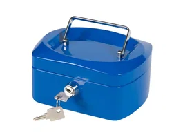 Q-connect Caja Fuertes 6' 152x115x80 mm Azul Con Portamonedas Y Clasificador