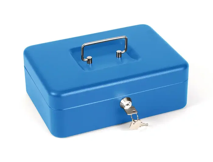 Q-connect Caja caudales 250x180x90 mm Azul con portamonedas