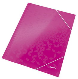 Carpeta De Gomas Y Solapas Leitz Wow Carton Plastificado A4 Fucsia (Set de 10)