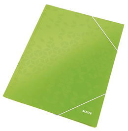 Carpeta De Gomas Y Solapas Leitz Wow Carton Plastificado A4 Verde (Set de 10)