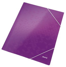 Carpeta De Gomas Y Solapas Leitz Wow Carton Plastificado A4 Violeta (Set de 10)
