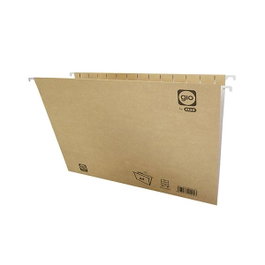 Gio Pack de 25 carpetas colgantes A4 kraft bicolor con visor superior