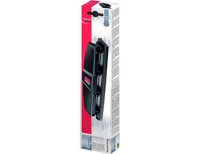 Maped Essential Metal Perforadora de 4 Agujeros, Negro