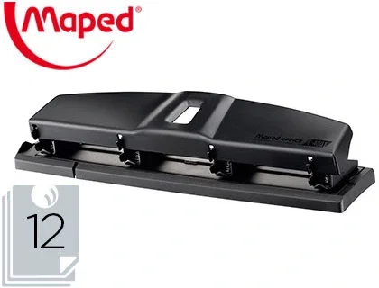 Maped Essential Metal Perforadora de 4 Agujeros Negro