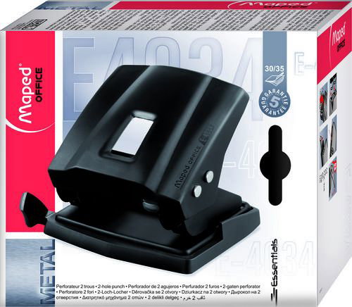 MAPED Essentials E-4034 Perforadora de 30/35 hojas, negro