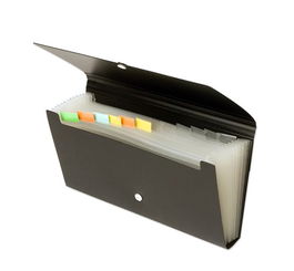 Office Box Clasificador Chequera 12 Divisiones 120x260 Lomo 30mm Negro