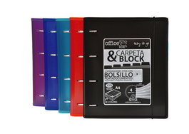 Carpebloc Office Box A4 4An.32 Mm Mixtas Automaticas, 150Hj.90Gr.Cuadric.5X5 Cierre De Goma 5 Separadores Extra Rigidos Con Indicadores Y Bolsillo Expositor De 6
