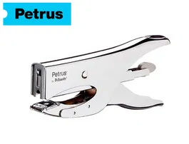 Petrus Grapadora de Tenaza 222 Metálica Cromada, Capacidad 40 Hojas, Grapas 22/6-8 y 24/6-8