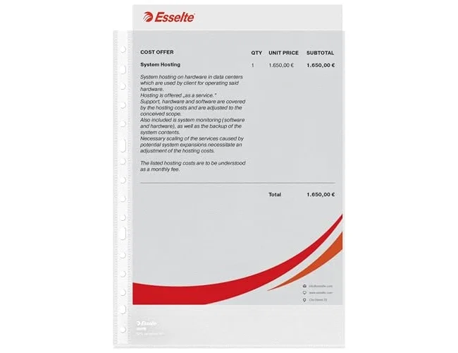 Esselte Fundas A4 Piel de Naranja 80 Micras 16 Taladros Caja de 100