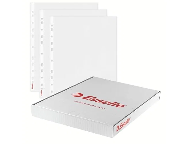 Esselte Fundas A4 Piel de Naranja 80 Micras 16 Taladros Caja de 100