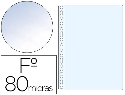Esselte Fundas de Polipropileno Cristal 80 Micras 16 Taladros Folio