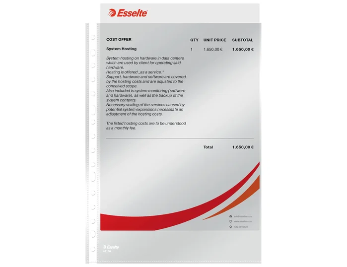Esselte Fundas Portadocumentos A4 11 Taladros Cristal Liso 80µ