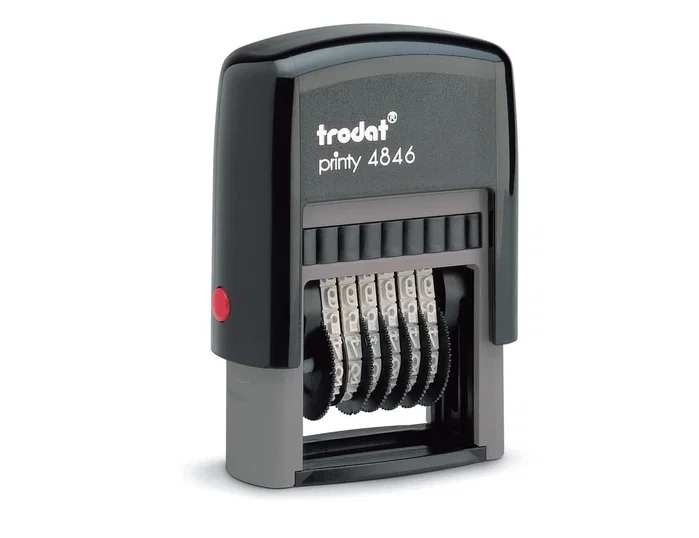 Trodat 4846 Numerador automático de 6 bandas con caracteres de 4 mm