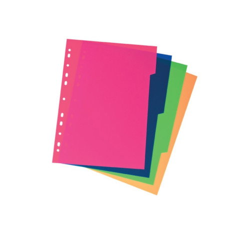 Carchivo Separadores A4 de 6 Posiciones Multicolor Extra Rígidos