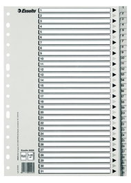 Indice Esselte Pp Numerico Fº Pestañas 1-31 16 Taladros Gris Con Ind.B/N