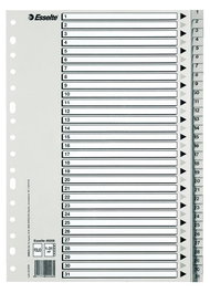 Indice Esselte Pp Numerico A4 Pestañas 1-31 11 Taladros Gris Con Ind.B/N