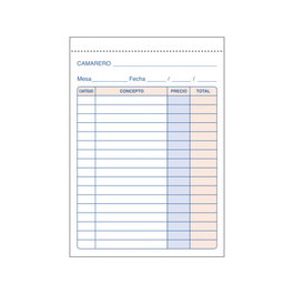 Dohe 50088D Talonario 50 Juegos Camareros 8º Natural Duplicado