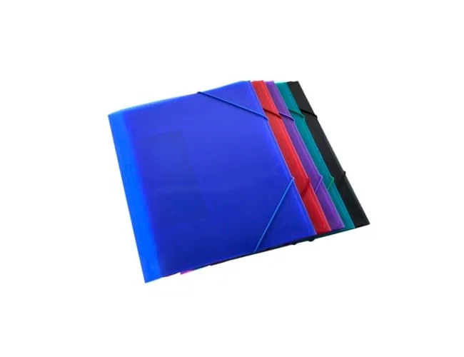 Office box Carpeta de polipropileno con gomas y tres solapas A4 colores surtidos