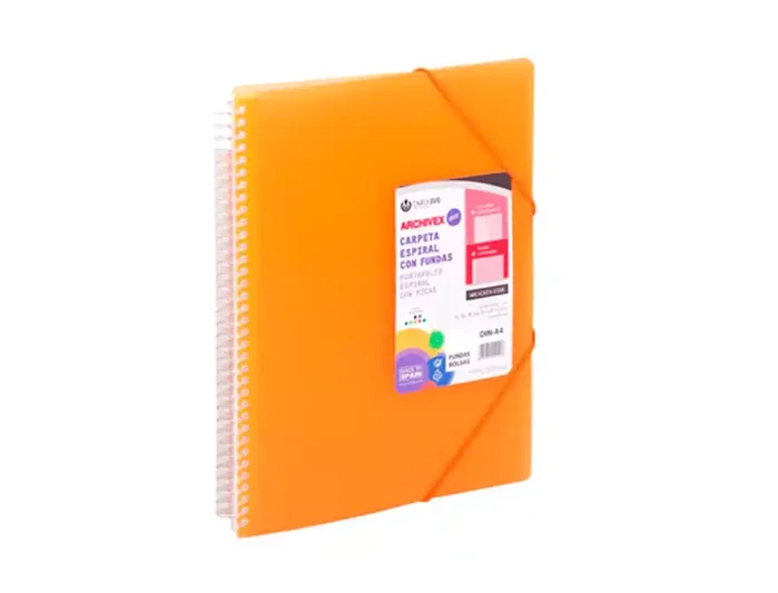 Carchivo Carpeta Archivex A4 con 30 Fundas Naranja