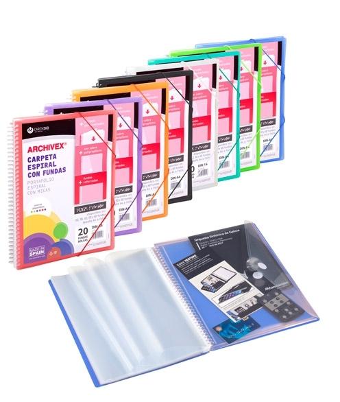 Carchivo Archivador Canguro Personalizable A4 con 20 Fundas PP Espiral Incoloro Carchivo Archivador Canguro Personalizable A4 con 20 Fundas PP Espiral Incoloro