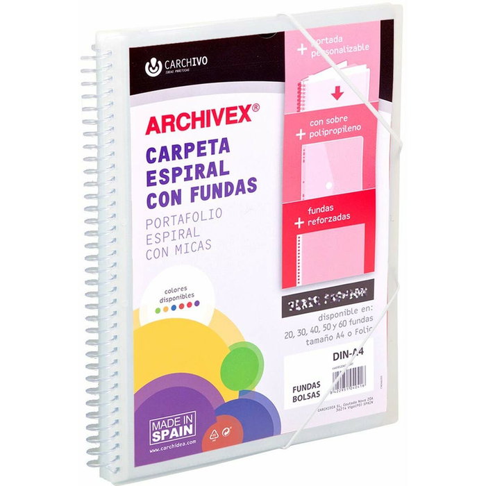 Carchivo Archivex-Star Canguro Personalizable A4 con 30 Fundas Incoloro