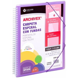 Carchivo Archivex-Star Archivador Personalizable A4 con 30 Fundas Violeta